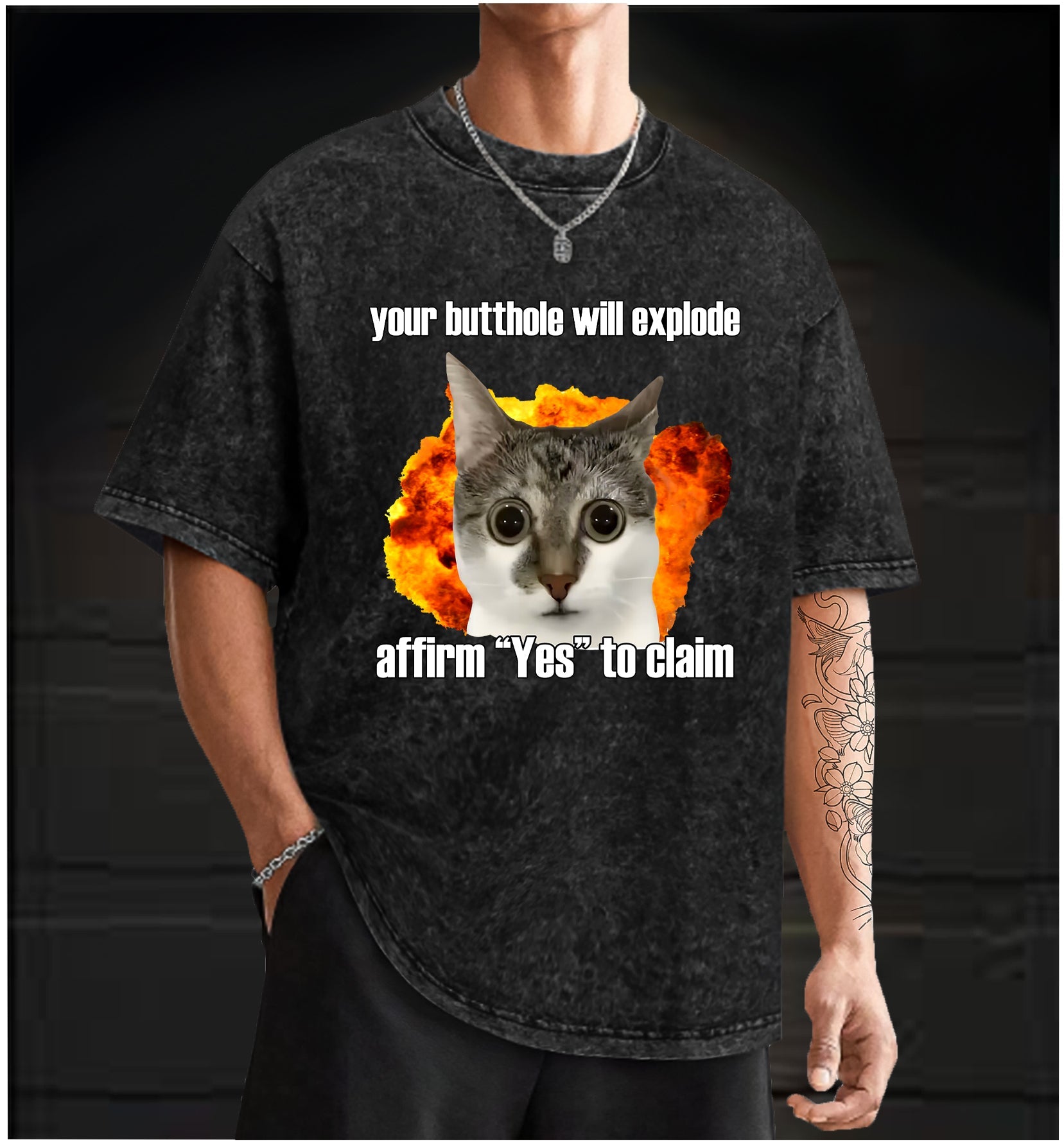  Boom Cat  Vintage Washed 100% Cotton T-Shirt - TheDrunkShark