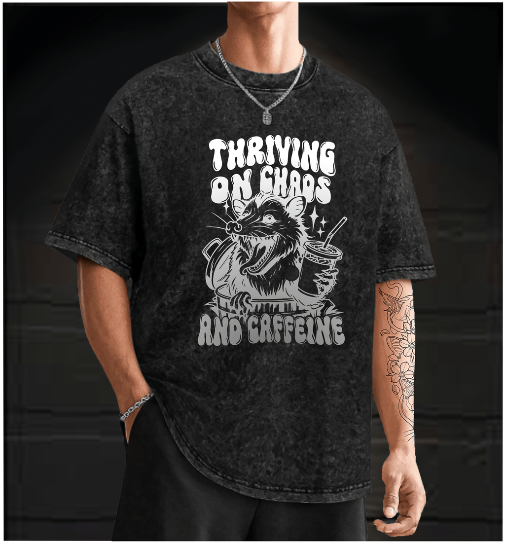 Caffeinated Mouse Life Vintage Washed 100% Cotton T-Shirt - TheDrunkShark