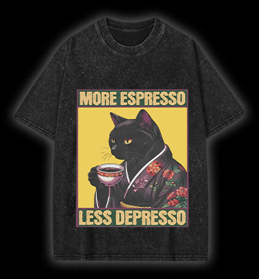 Caffeine Down Depression Vintage Washed 100% Cotton T-Shirt - TheDrunkShark