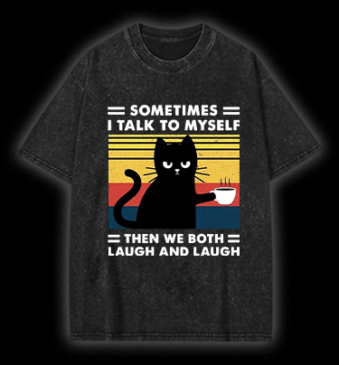  Cat Chats  Vintage Washed 100% Cotton T-Shirt - TheDrunkShark