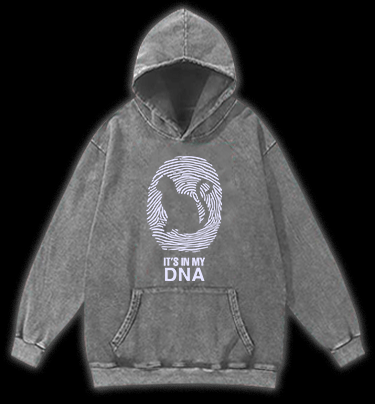Cat In My DNA Vintage Washed 100% Cotton Hoodie - TheDrunkShark