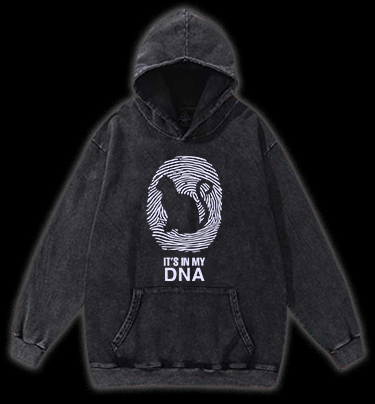 Cat In My DNA Vintage Washed 100% Cotton Hoodie - TheDrunkShark