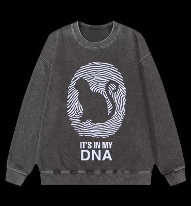 Cat In My DNA Vintage Washed 100% Cotton Sweatshirt - TheDrunkShark