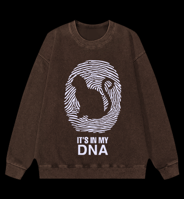 Cat In My DNA Vintage Washed 100% Cotton Sweatshirt - TheDrunkShark