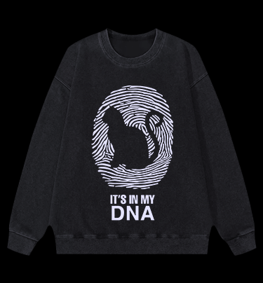 Cat In My DNA Vintage Washed 100% Cotton Sweatshirt - TheDrunkShark