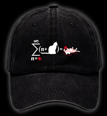 Cat String Theory Vintage Washed 100% Cotton Baseball Hat - TheDrunkShark