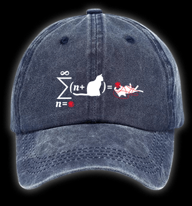 Cat String Theory Vintage Washed 100% Cotton Baseball Hat - TheDrunkShark
