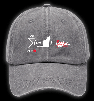 Cat String Theory Vintage Washed 100% Cotton Baseball Hat - TheDrunkShark