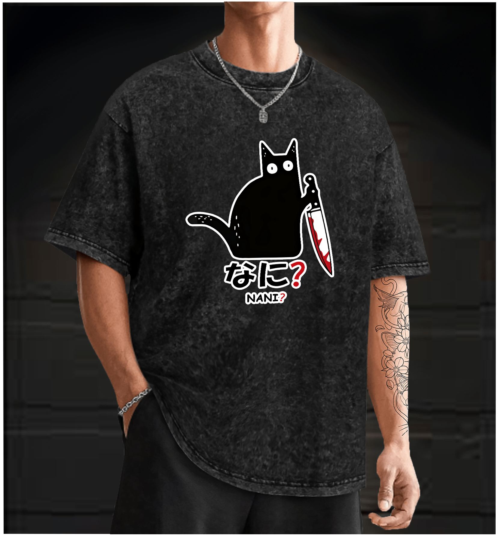 Cat's Confusion Vintage Washed 100% Cotton T-Shirt - TheDrunkShark