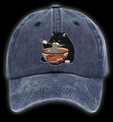 Cat??¡ê¡ès Ramen FeastVintage Vintage Washed 100% Cotton Baseball Hat - TheDrunkShark