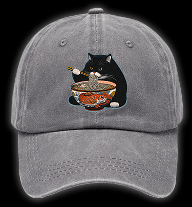Cat??¡ê¡ès Ramen FeastVintage Vintage Washed 100% Cotton Baseball Hat - TheDrunkShark