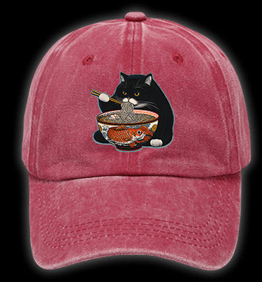 Cat??¡ê¡ès Ramen FeastVintage Vintage Washed 100% Cotton Baseball Hat - TheDrunkShark