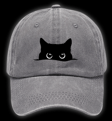 Cat??£¤s Silent Watch Vintage Washed 100% Cotton Baseball Hat - TheDrunkShark