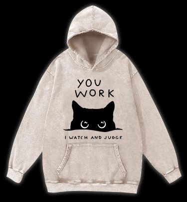 Cat??£¤s Silent Watch Vintage Washed 100% Cotton Hoodie - TheDrunkShark