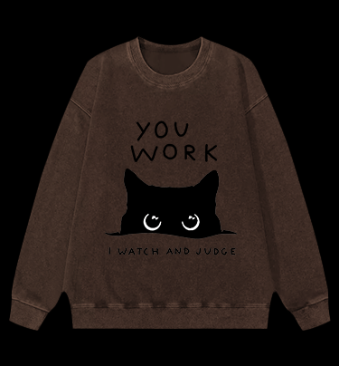 Cat??¡ê¡ès Silent Watch Vintage Washed 100% Cotton Sweatshirt - TheDrunkShark