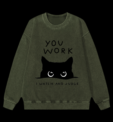 Cat??¡ê¡ès Silent Watch Vintage Washed 100% Cotton Sweatshirt - TheDrunkShark
