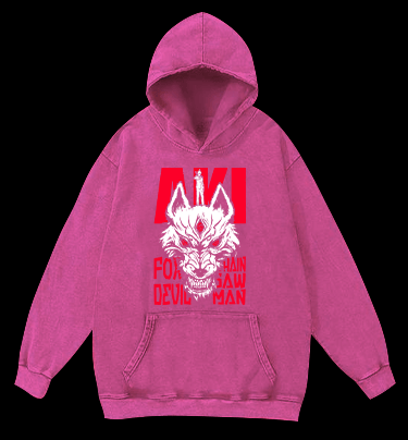 Chainsaw Man Vintage Washed 100% Cotton Hoodie - TheDrunkShark