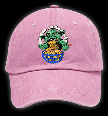 Cheddar Goblin Fun Vintage Washed 100% Cotton Baseball Hat - TheDrunkShark