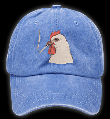 Chicken: Smoky Attitude Vintage Washed 100% Cotton Baseball Hat - TheDrunkShark