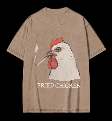 Chicken: Smoky Attitude Vintage Washed 100% Cotton T-Shirt - TheDrunkShark