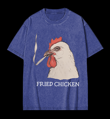 Chicken: Smoky Attitude Vintage Washed 100% Cotton T-Shirt - TheDrunkShark