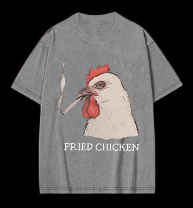 Chicken: Smoky Attitude Vintage Washed 100% Cotton T-Shirt - TheDrunkShark
