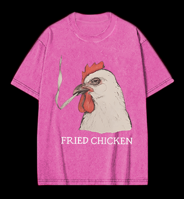 Chicken: Smoky Attitude Vintage Washed 100% Cotton T-Shirt - TheDrunkShark