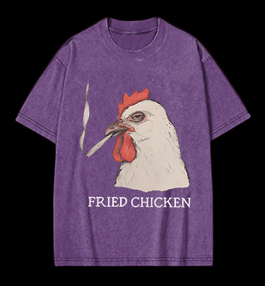 Chicken: Smoky Attitude Vintage Washed 100% Cotton T-Shirt - TheDrunkShark