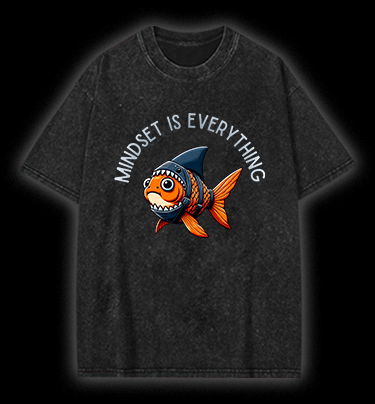Confident Fish Vintage Washed 100% Cotton T-Shirt - TheDrunkShark