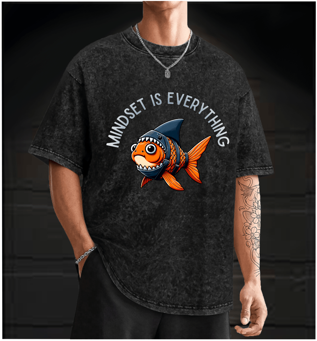 Confident Fish Vintage Washed 100% Cotton T-Shirt - TheDrunkShark