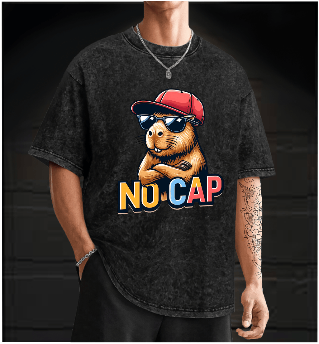 Cool Capybara Vintage Washed 100% Cotton T-Shirt - TheDrunkShark