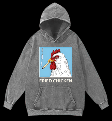 Cool Chicken Fried Chicken Vintage Washed 100% Cotton Hoodie - TheDrunkShark