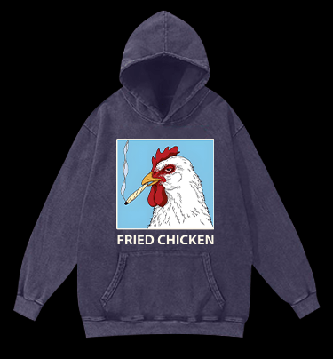 Cool Chicken Fried Chicken Vintage Washed 100% Cotton Hoodie - TheDrunkShark