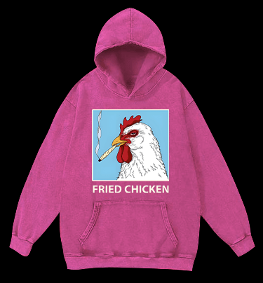 Cool Chicken Fried Chicken Vintage Washed 100% Cotton Hoodie - TheDrunkShark