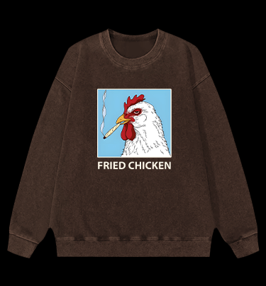 Cool Chicken Fried Chicken Vintage Washed 100% Cotton Sweatshirt - TheDrunkShark