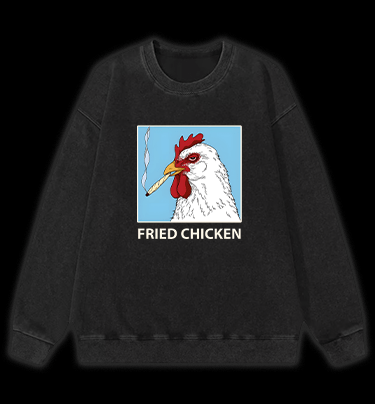 Cool Chicken Fried Chicken Vintage Washed 100% Cotton Sweatshirt - TheDrunkShark