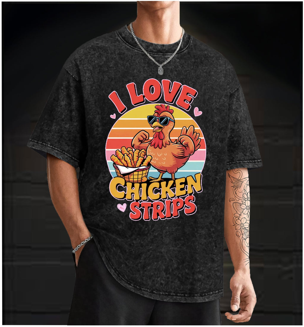  Cool Chicken Love Vintage Washed 100% Cotton T-Shirt - TheDrunkShark