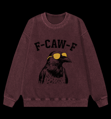 Cool Crow  F - CAW - F  Vintage Washed 100% Cotton Sweatshirt - TheDrunkShark