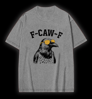 Cool Crow  F - CAW - F  Vintage Washed 100% Cotton T-Shirt - TheDrunkShark