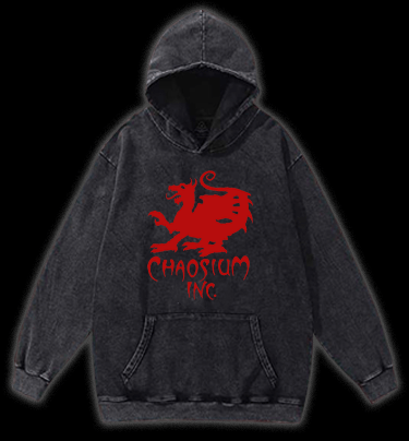 Cool Dragon Vibe Vintage Washed 100% Cotton Hoodie - TheDrunkShark