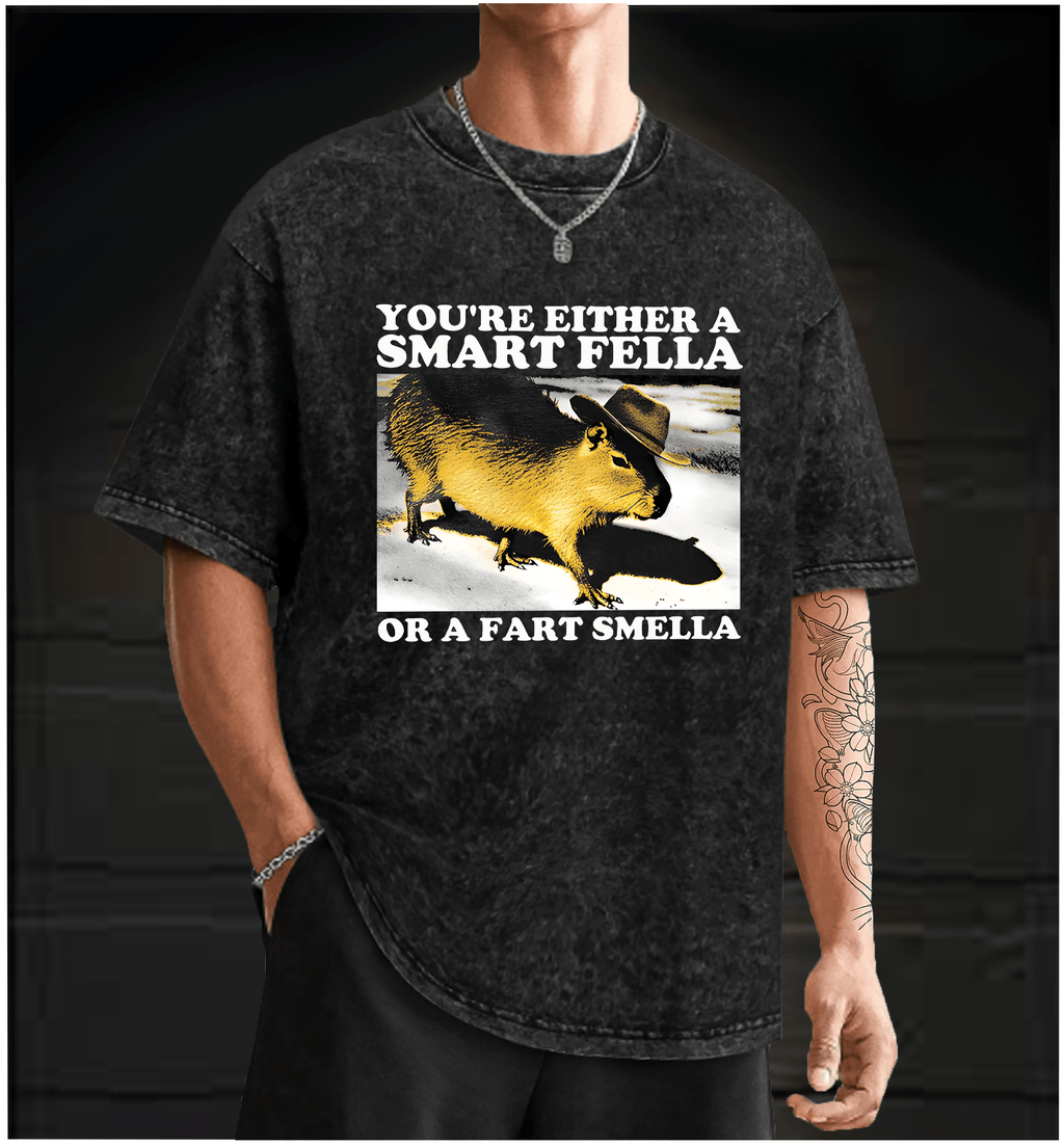 Cowboy Capybara Vintage Washed 100% Cotton T-Shirt - TheDrunkShark