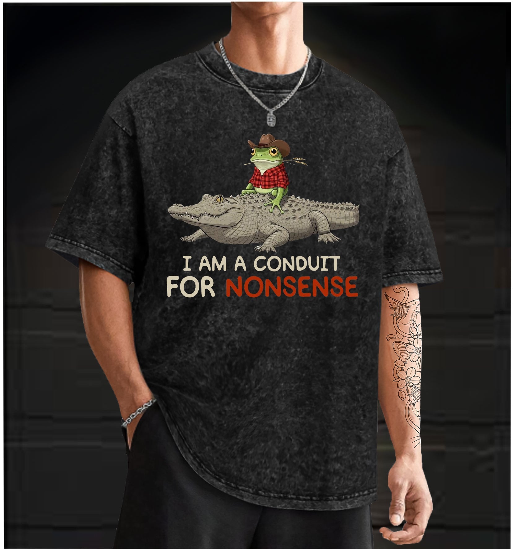  Cowboy Frog Chaos  Vintage Washed 100% Cotton T-Shirt - TheDrunkShark