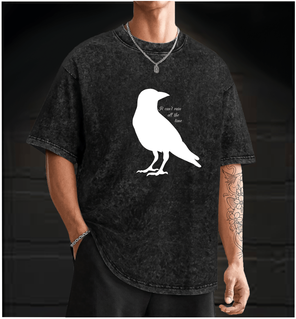 Crow??£¤s Rain Wisdom Vintage Washed 100% Cotton T-Shirt - TheDrunkShark