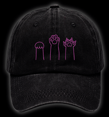 Cute Cat Rock Paper Scissors Vintage Washed 100% Cotton Baseball Hat - TheDrunkShark