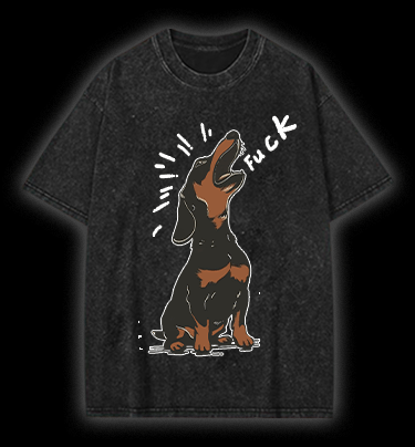 Dachshund  fuck  Vintage Washed 100% Cotton T-Shirt - TheDrunkShark