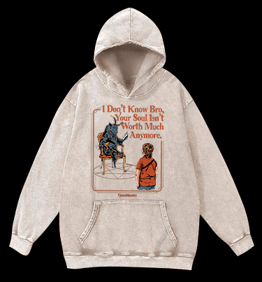 Dark Humor Soul Exchange Vintage Washed 100% Cotton Hoodie - TheDrunkShark