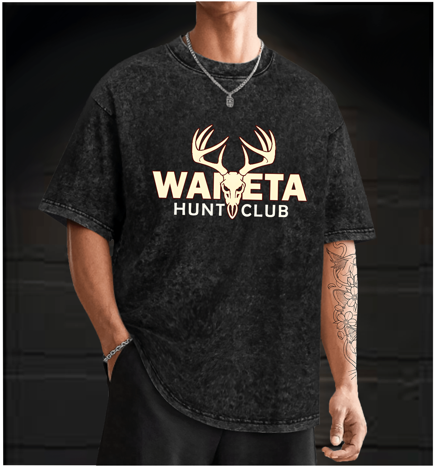 Deer Antler Club Vintage Washed 100% Cotton T-Shirt - TheDrunkShark