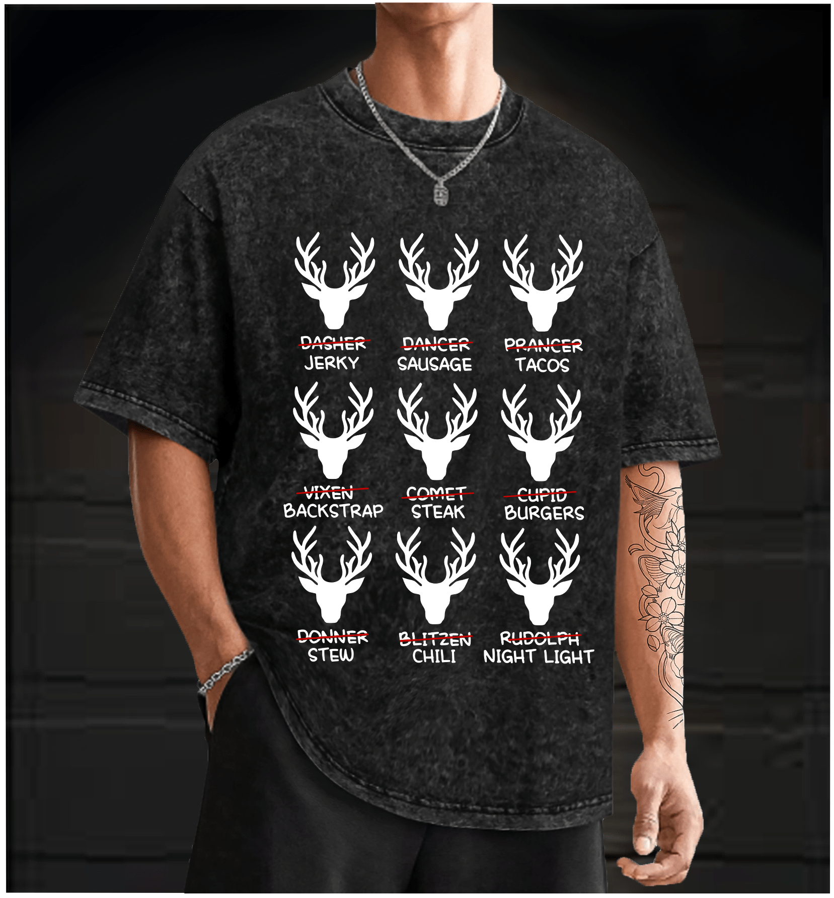 Deer Name Pranks Vintage Washed 100% Cotton T-Shirt - TheDrunkShark
