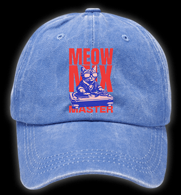 DJ Cat Fun Vintage Washed 100% Cotton Baseball Hat - TheDrunkShark