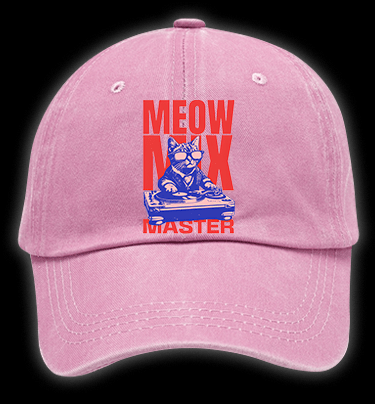 DJ Cat Fun Vintage Washed 100% Cotton Baseball Hat - TheDrunkShark